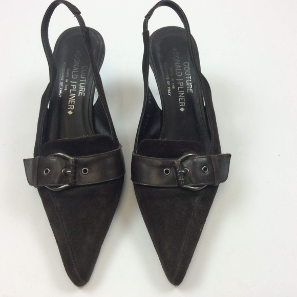 Donald Pliner Heels Size 6.5 Dark Brown Slingback - Picture 2 of 7
